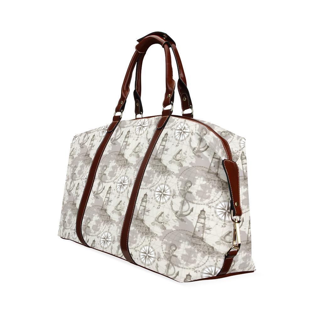 Nautical Map Design Themed Print Travel Bag