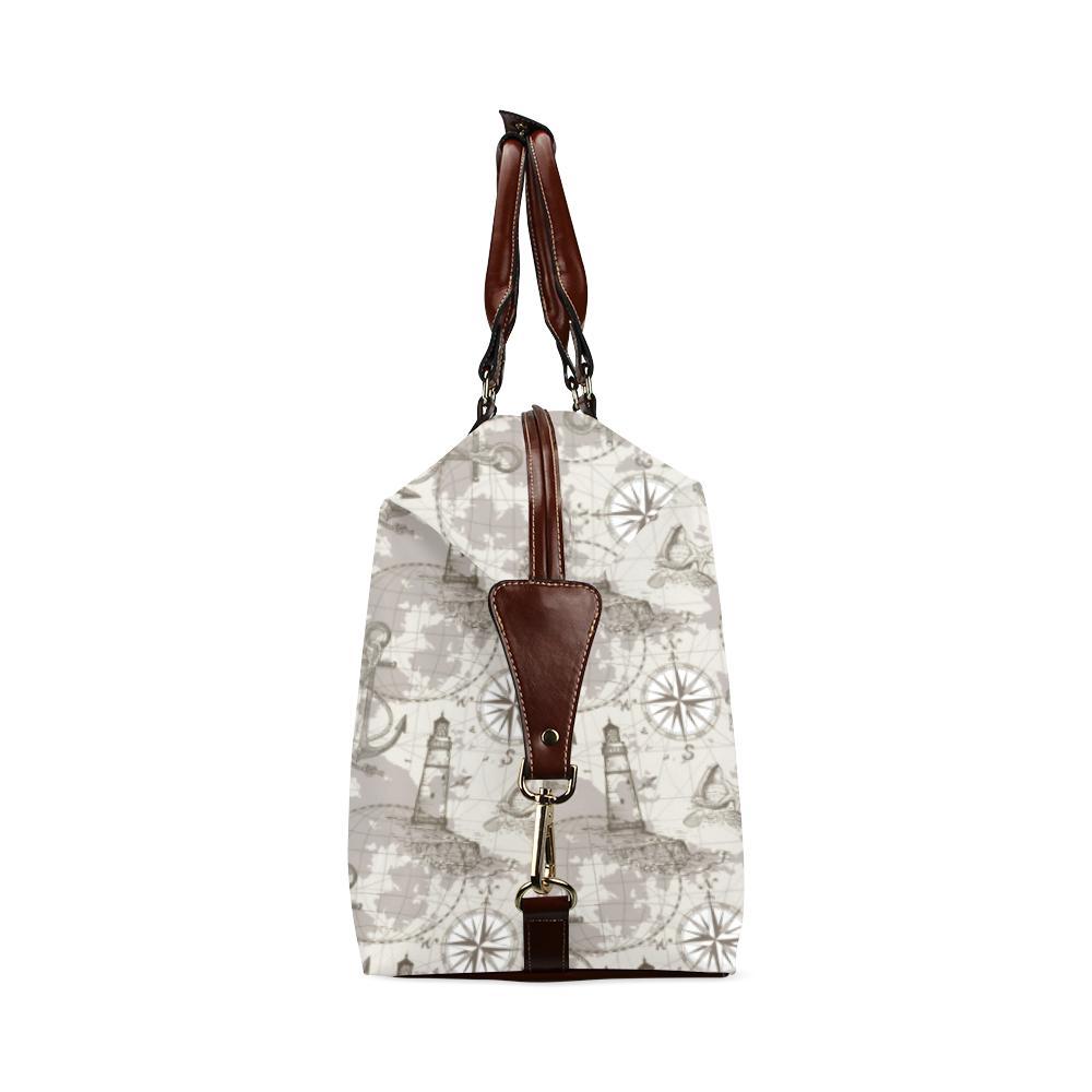 Nautical Map Design Themed Print Travel Bag