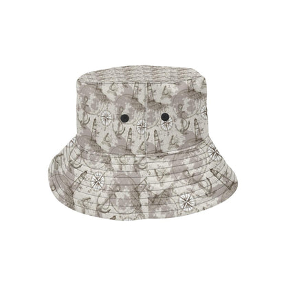 Nautical Map Design Themed Print Unisex Bucket Hat