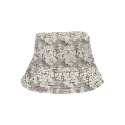 Nautical Map Design Themed Print Unisex Bucket Hat