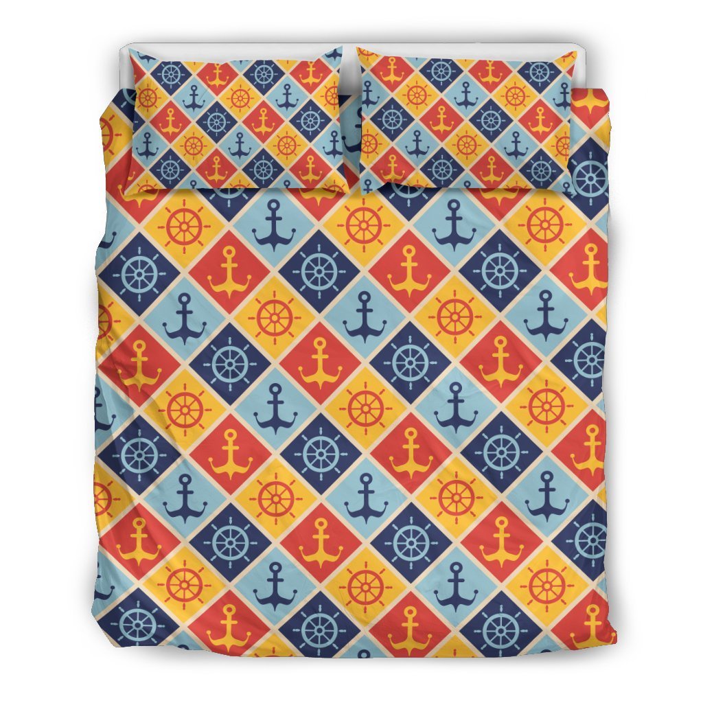 Nautical Pattern Design Themed Print Duvet Cover Bedding Set