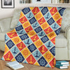 Nautical Pattern Design Themed Print Fleece Blanket