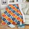 Nautical Pattern Design Themed Print Fleece Blanket