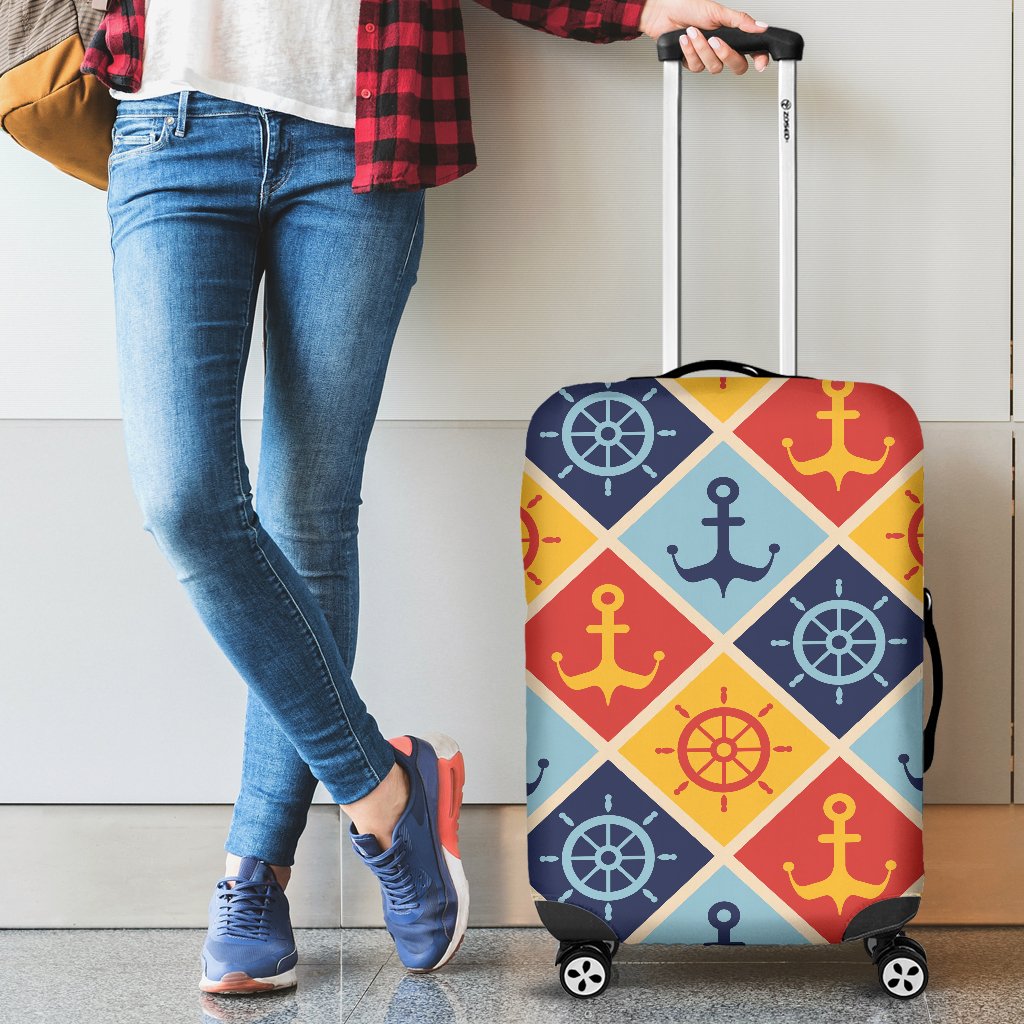 Nautical Pattern Design Themed Print Luggage Cover Protector
