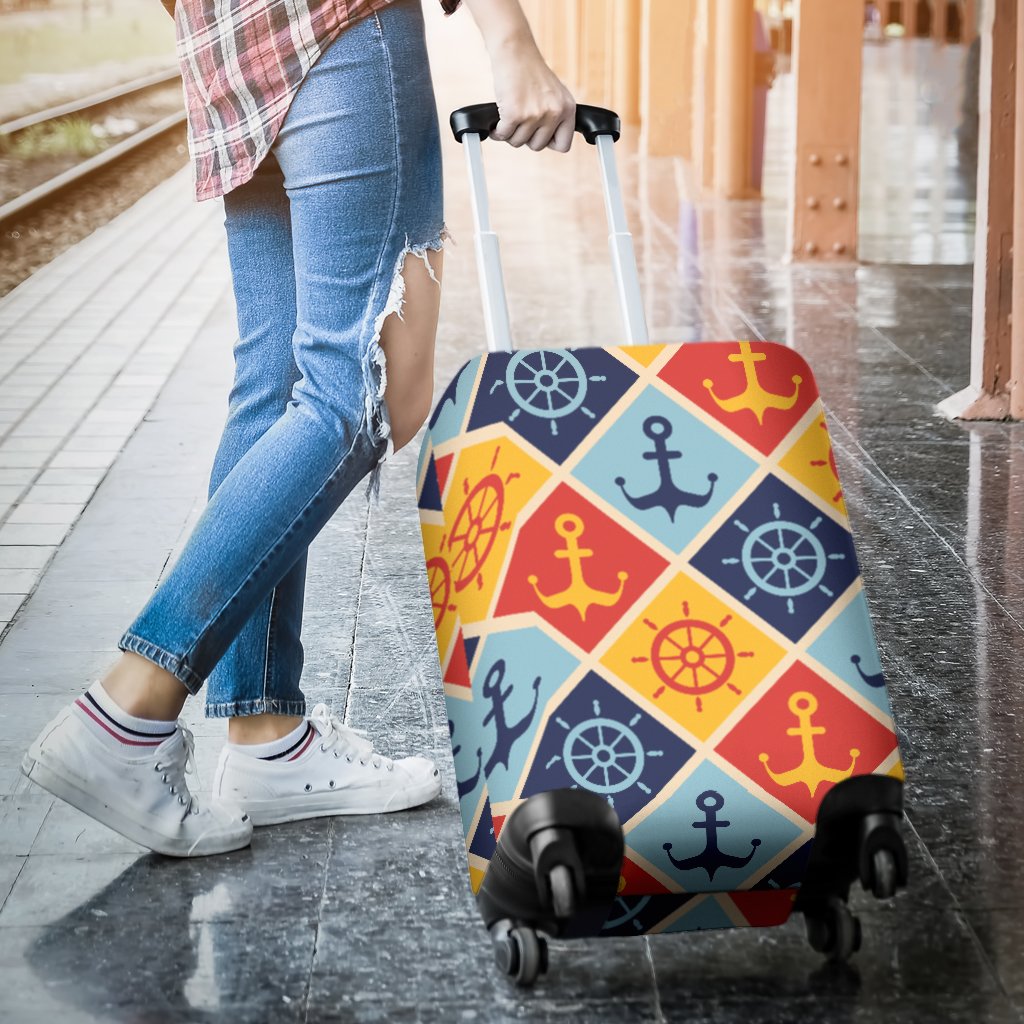 Nautical Pattern Design Themed Print Luggage Cover Protector