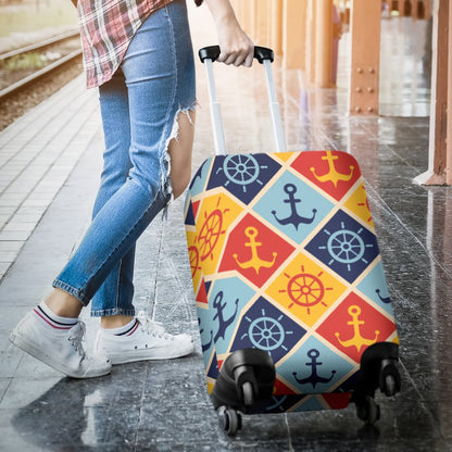 Nautical Pattern Design Themed Print Luggage Cover Protector