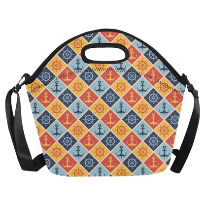 Nautical Pattern Design Themed Print Neoprene Lunch Bag (Model 1669)(Large)-JTAMIGO.COM