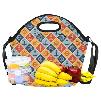 Nautical Pattern Design Themed Print Neoprene Lunch Bag (Model 1669)(Large)-JTAMIGO.COM
