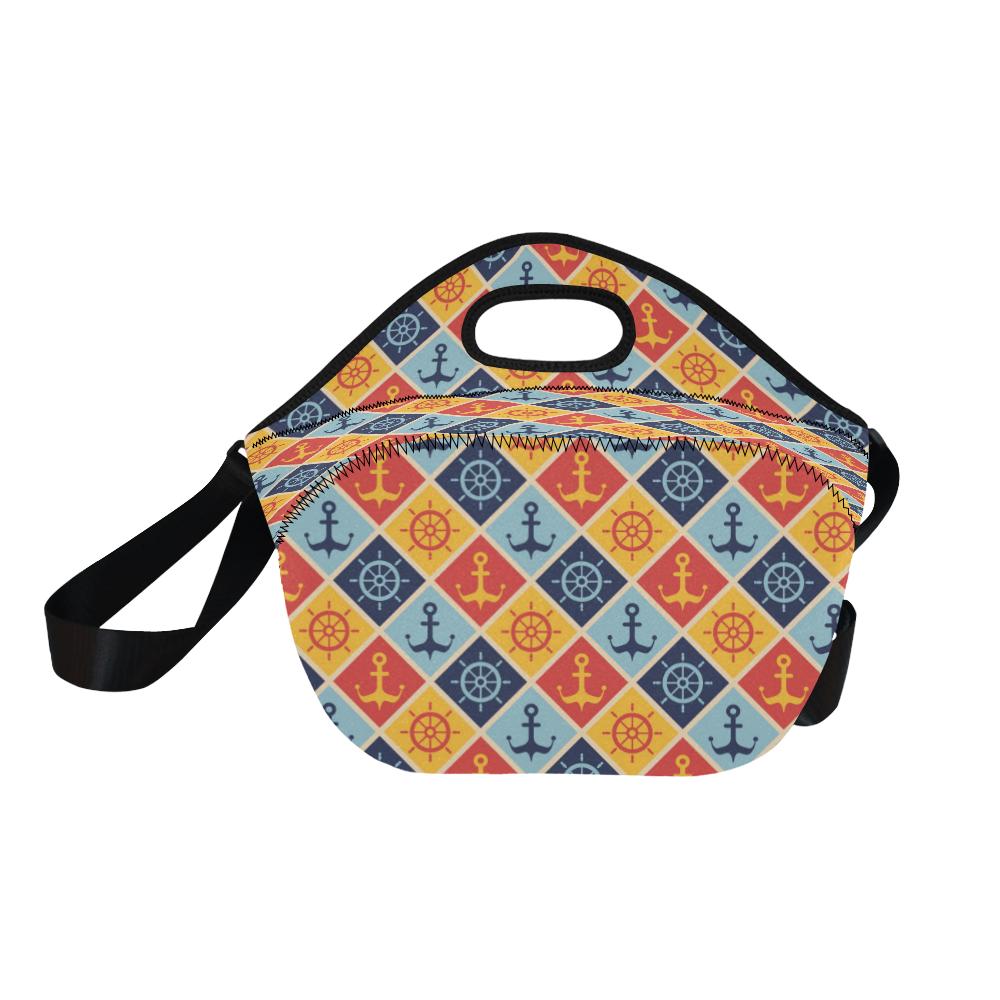 Nautical Pattern Design Themed Print Neoprene Lunch Bag (Model 1669)(Large)-JTAMIGO.COM