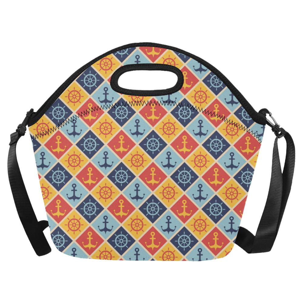 Nautical Pattern Design Themed Print Neoprene Lunch Bag (Model 1669)(Large)-JTAMIGO.COM