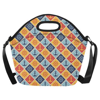 Nautical Pattern Design Themed Print Neoprene Lunch Bag (Model 1669)(Large)-JTAMIGO.COM