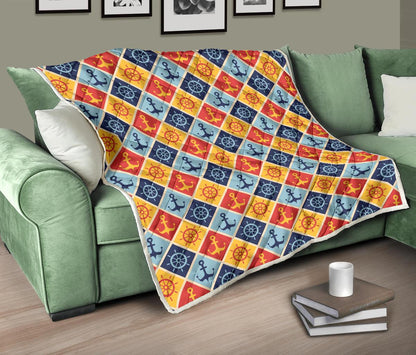 Nautical Pattern Design Themed Print Premium Quilt-JTAMIGO.COM
