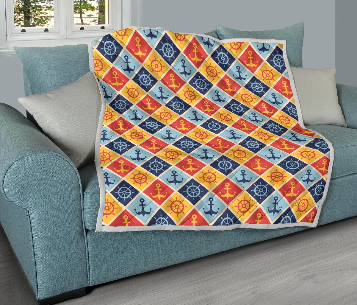 Nautical Pattern Design Themed Print Premium Quilt-JTAMIGO.COM