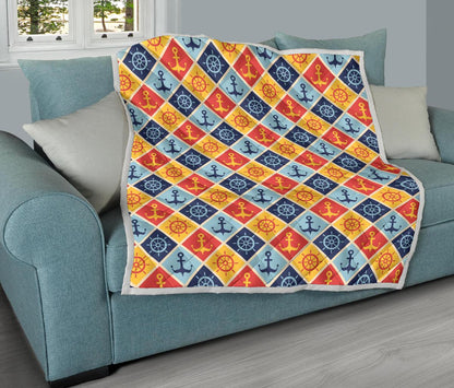 Nautical Pattern Design Themed Print Premium Quilt-JTAMIGO.COM