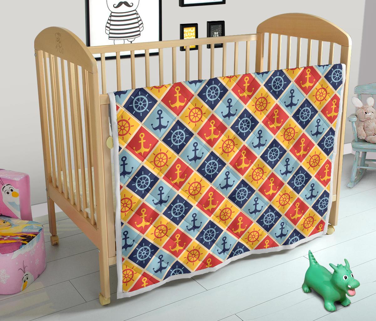 Nautical Pattern Design Themed Print Premium Quilt-JTAMIGO.COM