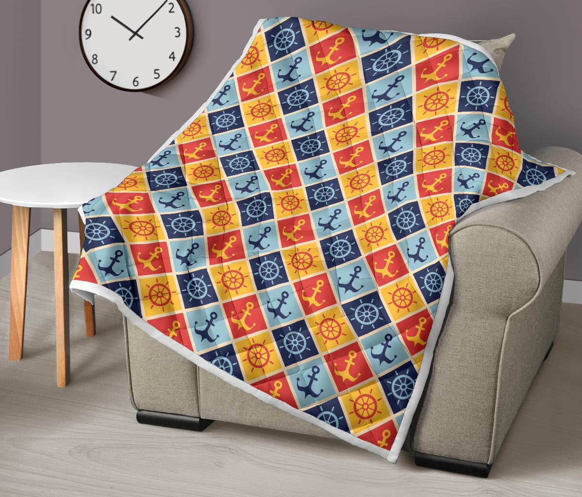 Nautical Pattern Design Themed Print Premium Quilt-JTAMIGO.COM