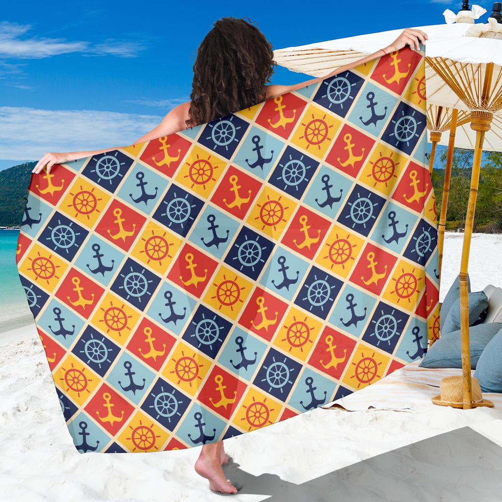 Nautical Pattern Design Themed Print Sarong Pareo Wrap
