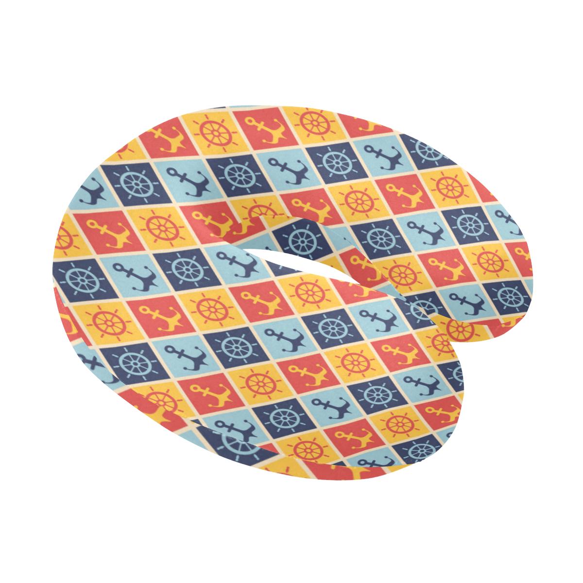 Nautical Pattern Design Themed Print U-Shaped Travel Neck Pillow-JTAMIGO.COM