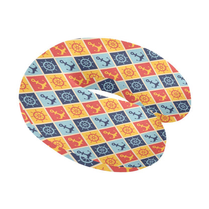 Nautical Pattern Design Themed Print U-Shaped Travel Neck Pillow-JTAMIGO.COM