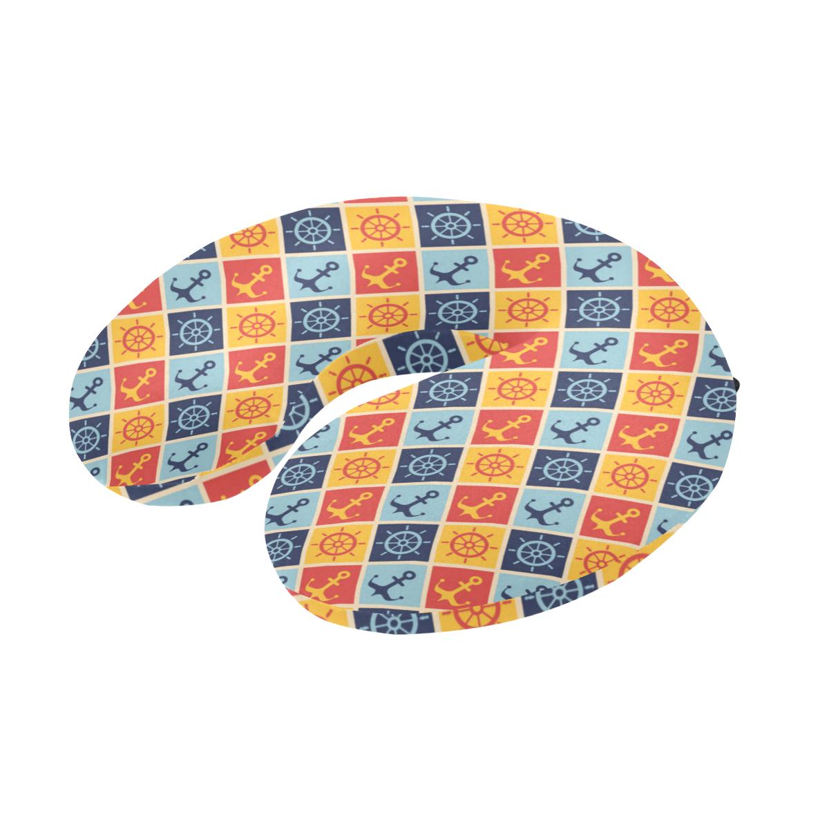 Nautical Pattern Design Themed Print U-Shaped Travel Neck Pillow-JTAMIGO.COM