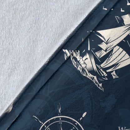 Nautical Sea Themed Print Fleece Blanket