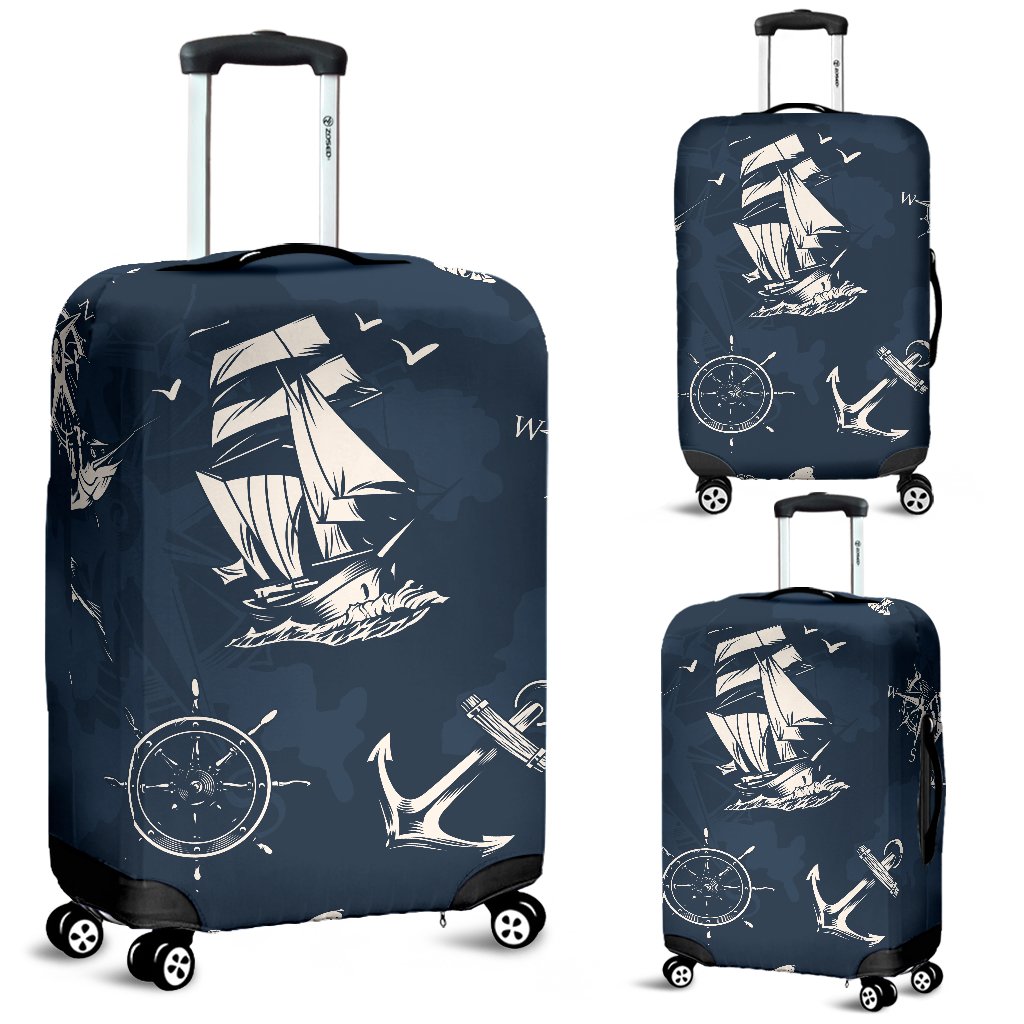 Nautical Sea Themed Print Luggage Cover Protector