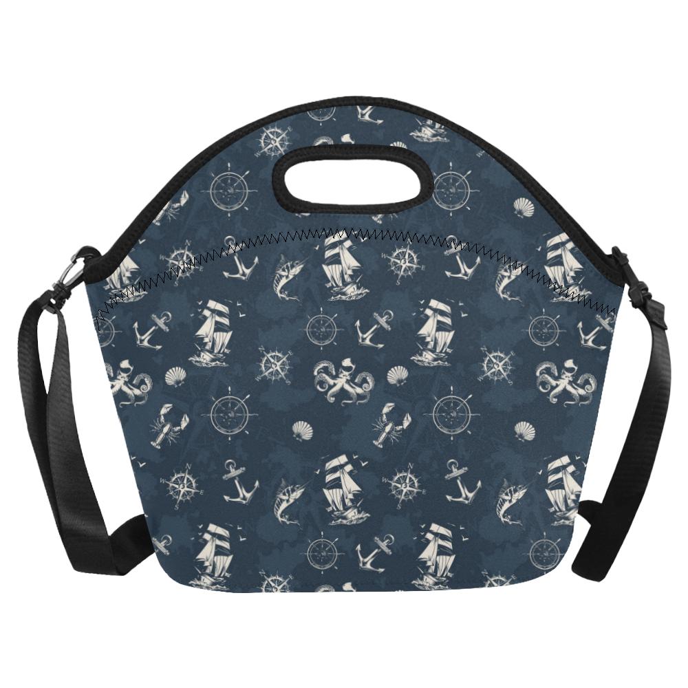 Nautical Sea Themed Print Neoprene Lunch Bag (Model 1669)(Large)-JTAMIGO.COM