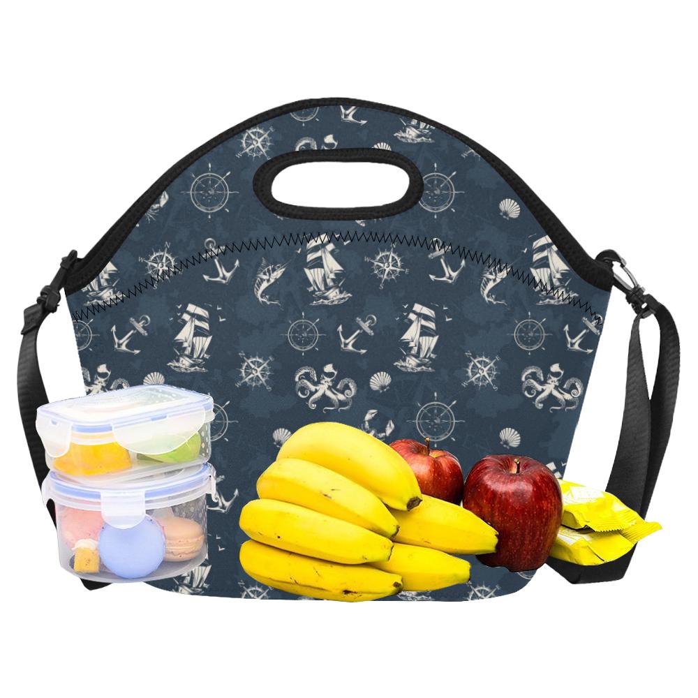 Nautical Sea Themed Print Neoprene Lunch Bag (Model 1669)(Large)-JTAMIGO.COM