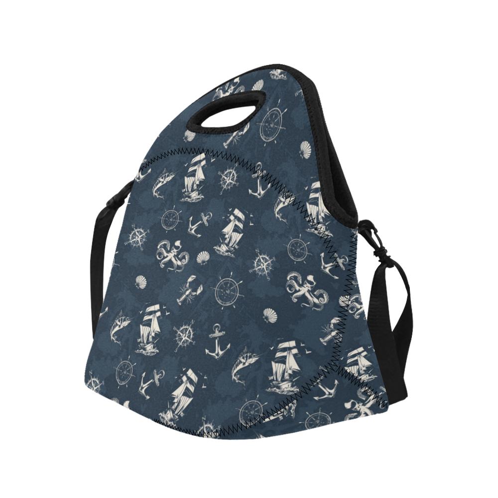 Nautical Sea Themed Print Neoprene Lunch Bag (Model 1669)(Large)-JTAMIGO.COM