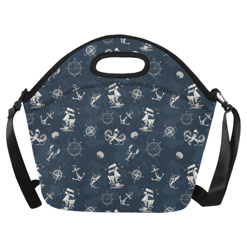 Nautical Sea Themed Print Neoprene Lunch Bag (Model 1669)(Large)-JTAMIGO.COM