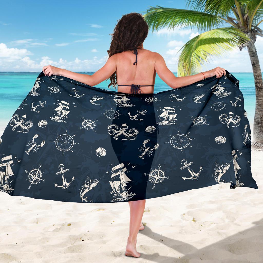 Nautical Sea Themed Print Sarong Pareo Wrap