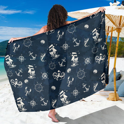 Nautical Sea Themed Print Sarong Pareo Wrap