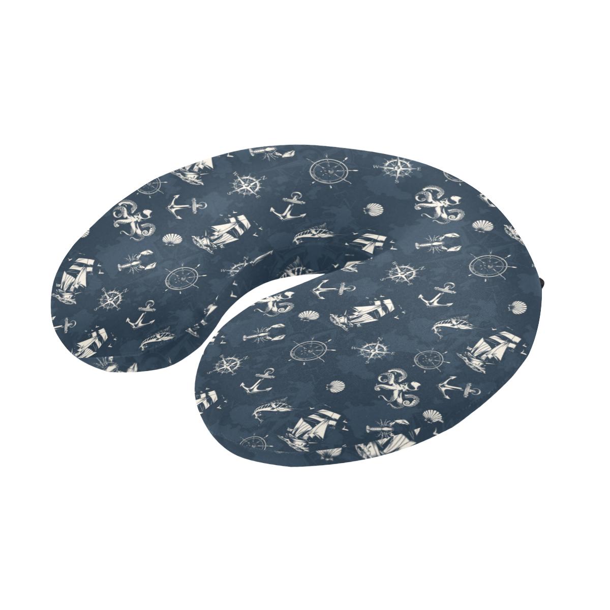 Nautical Sea Themed Print U-Shaped Travel Neck Pillow-JTAMIGO.COM