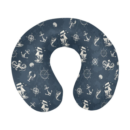 Nautical Sea Themed Print U-Shaped Travel Neck Pillow-JTAMIGO.COM