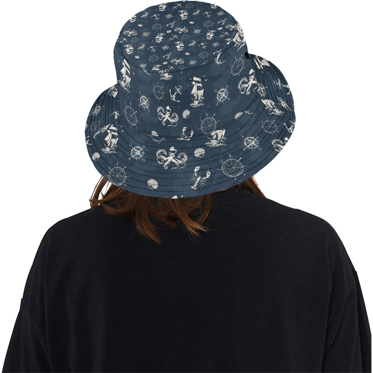 Nautical Sea Themed Print Unisex Bucket Hat