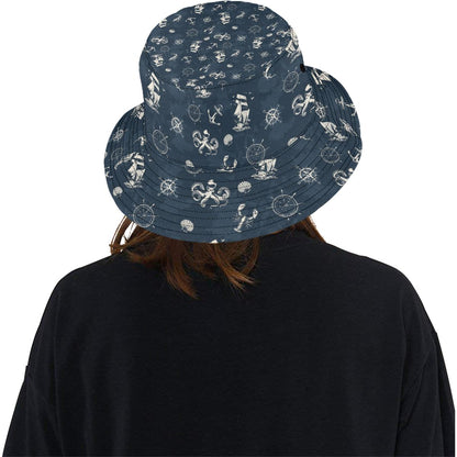 Nautical Sea Themed Print Unisex Bucket Hat