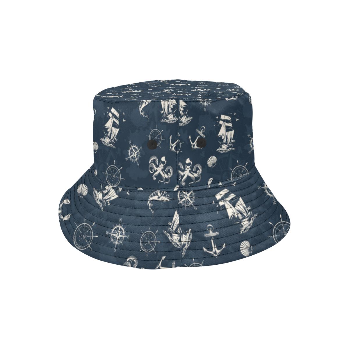 Nautical Sea Themed Print Unisex Bucket Hat