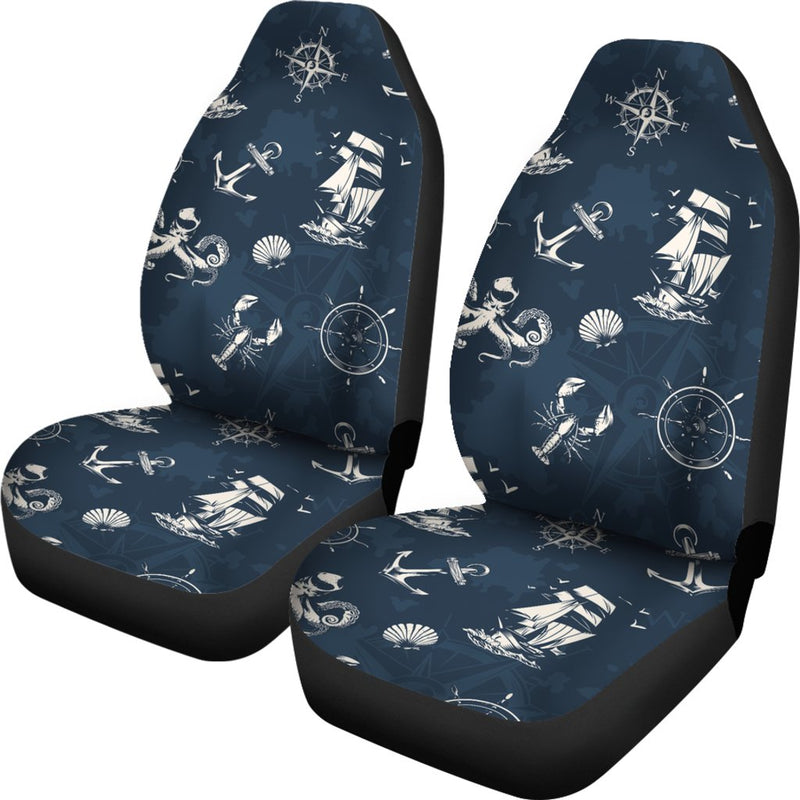 Nautical Sea Themed Print Universal Fit Car Seat Covers
