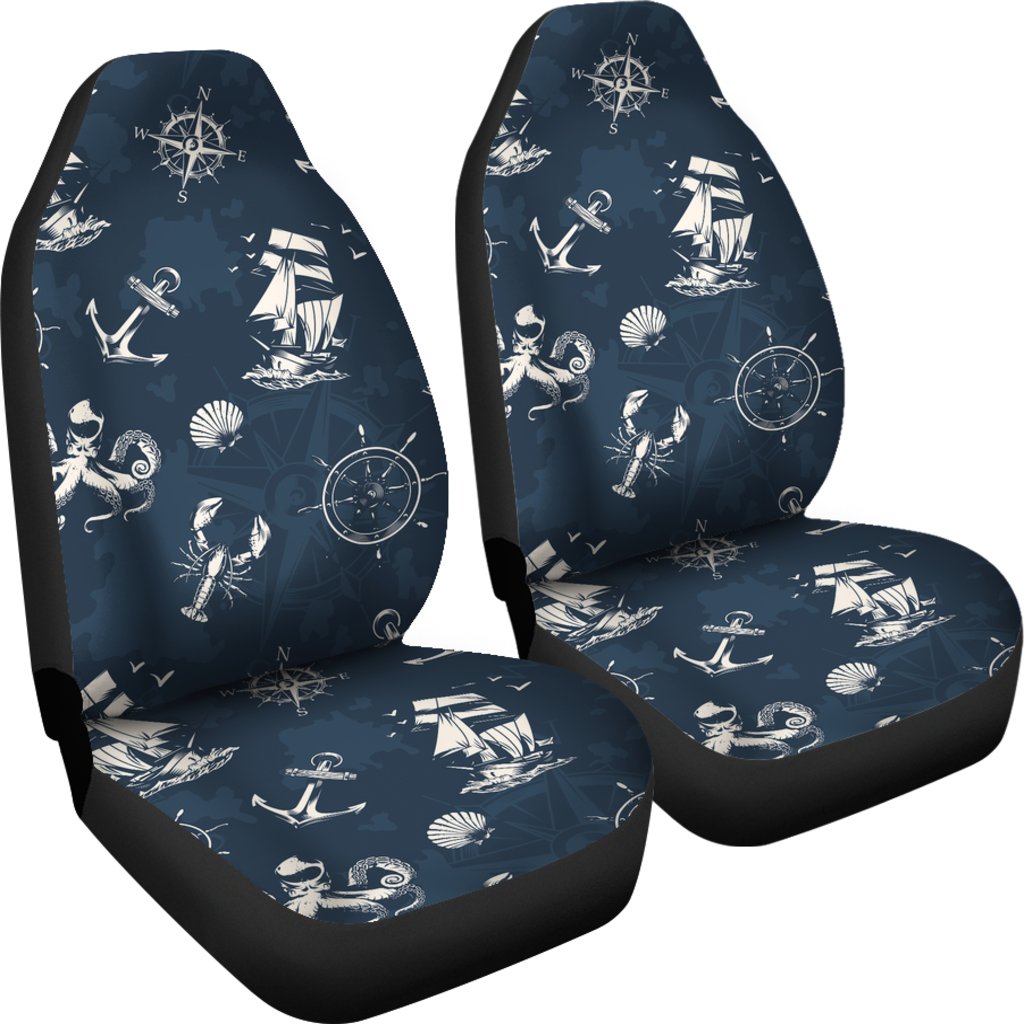 Nautical Sea Themed Print Universal Fit Car Seat Covers