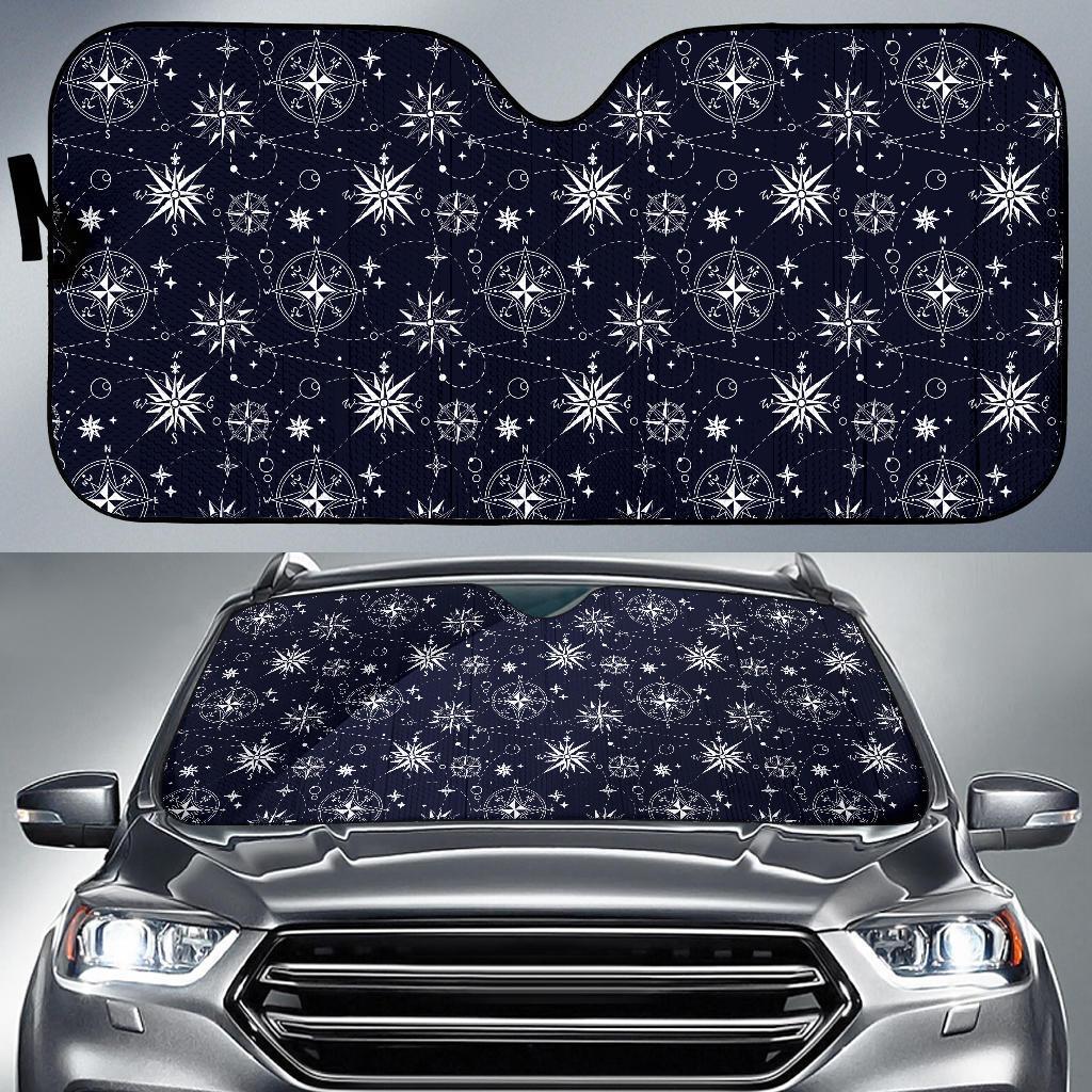 Nautical Sky Design Themed Print Car Sun Shade For Windshield