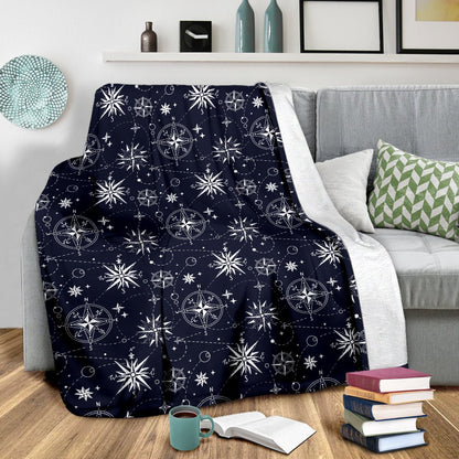 Nautical Sky Design Themed Print Fleece Blanket