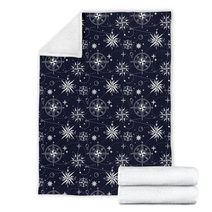 Nautical Sky Design Themed Print Fleece Blanket