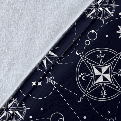 Nautical Sky Design Themed Print Fleece Blanket