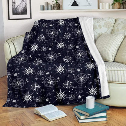 Nautical Sky Design Themed Print Fleece Blanket