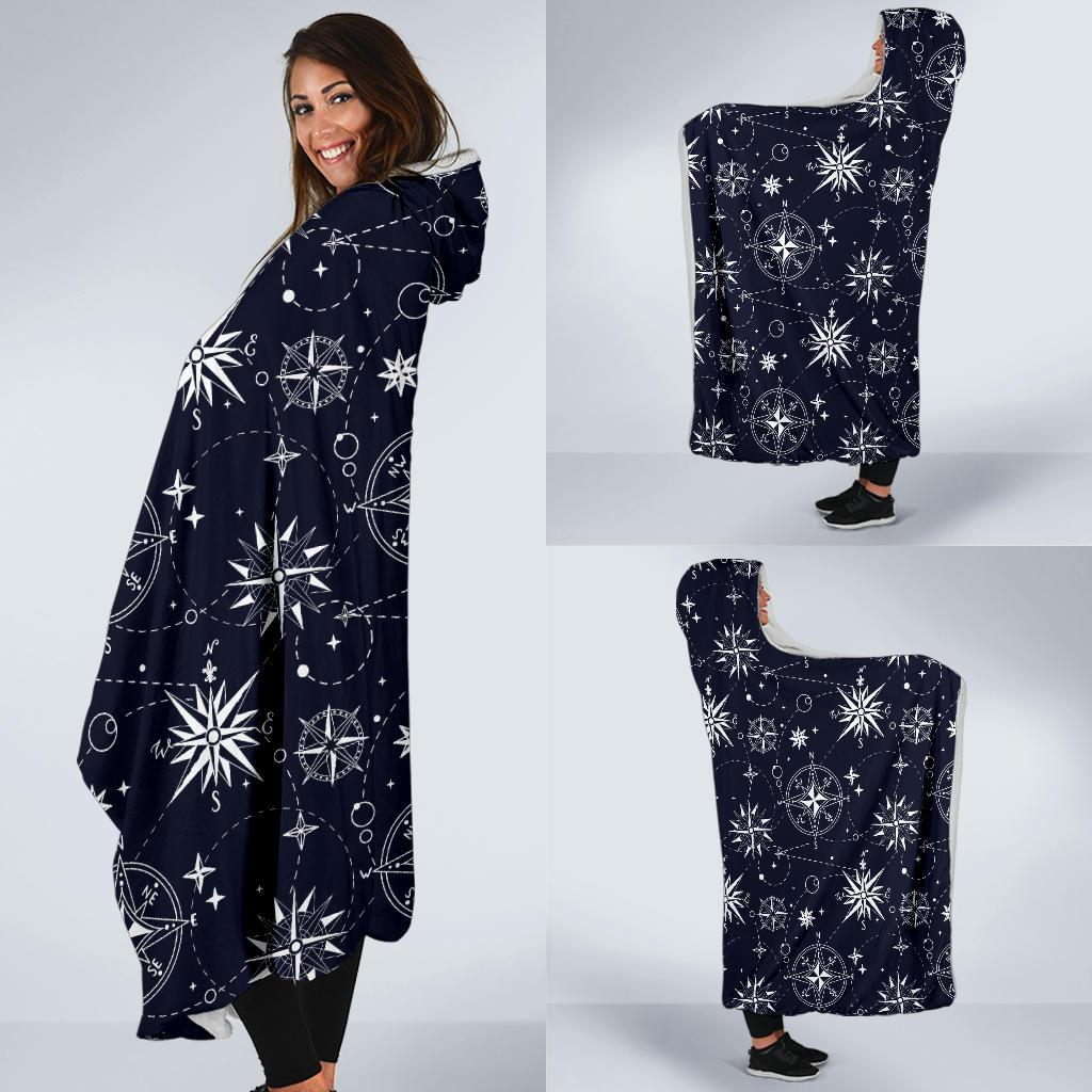 Nautical Sky Design Themed Print Hooded Blanket-JTAMIGO.COM