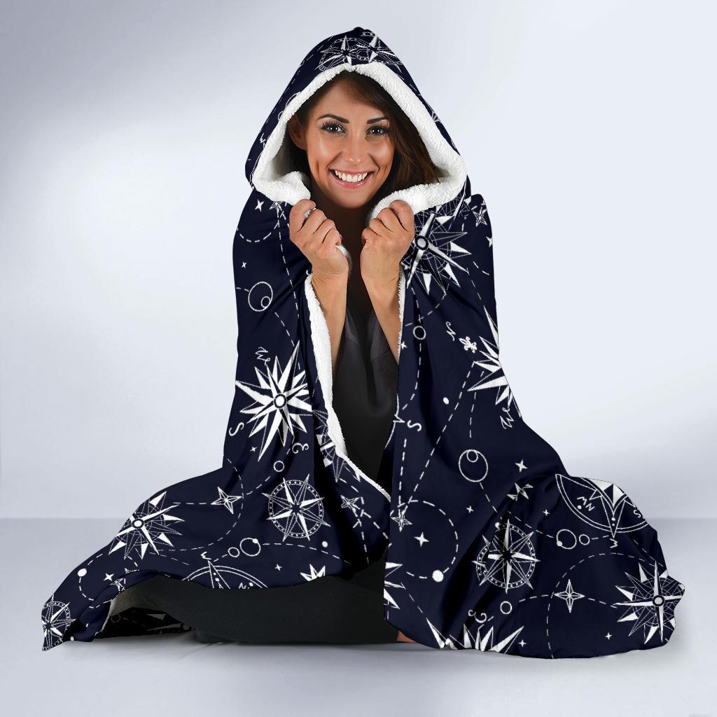 Nautical Sky Design Themed Print Hooded Blanket-JTAMIGO.COM