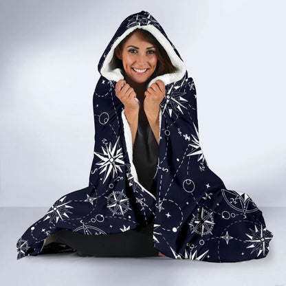 Nautical Sky Design Themed Print Hooded Blanket-JTAMIGO.COM