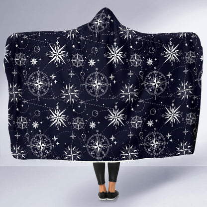 Nautical Sky Design Themed Print Hooded Blanket-JTAMIGO.COM