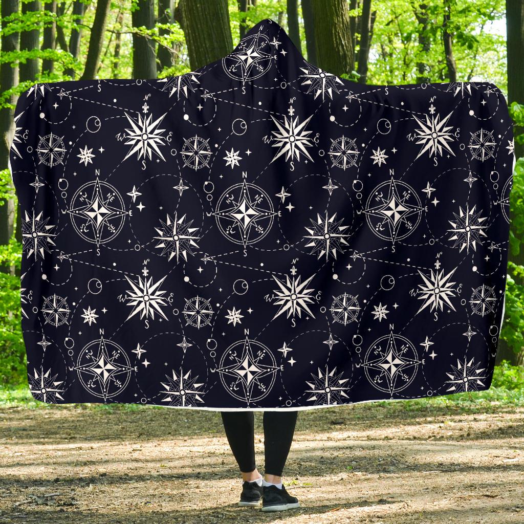 Nautical Sky Design Themed Print Hooded Blanket-JTAMIGO.COM
