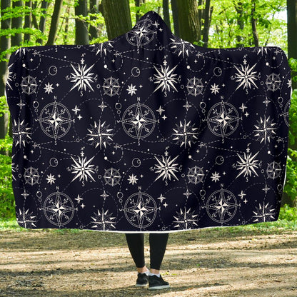 Nautical Sky Design Themed Print Hooded Blanket-JTAMIGO.COM